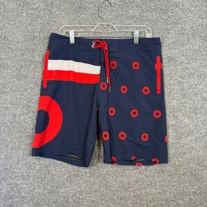 SEC.119 Board Shorts Swim Trunks Mens 32 Blue Red Grateful Dead Lighteight